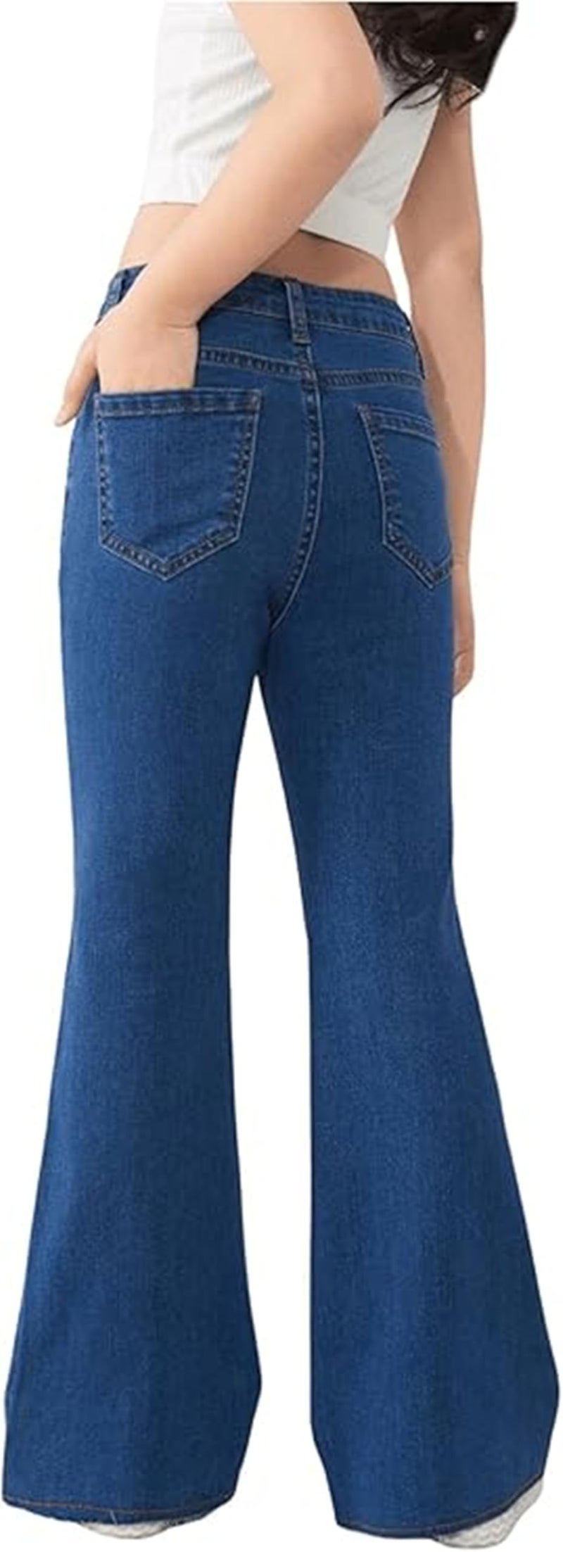 ADBUCKS Breathable and Stretchable Denim Bootcut Bell Bottom Jeans for Girls | Age Group - 8-14 Years (in, Age, 8 Years, 9 Years, Dark Blue) - Image 5