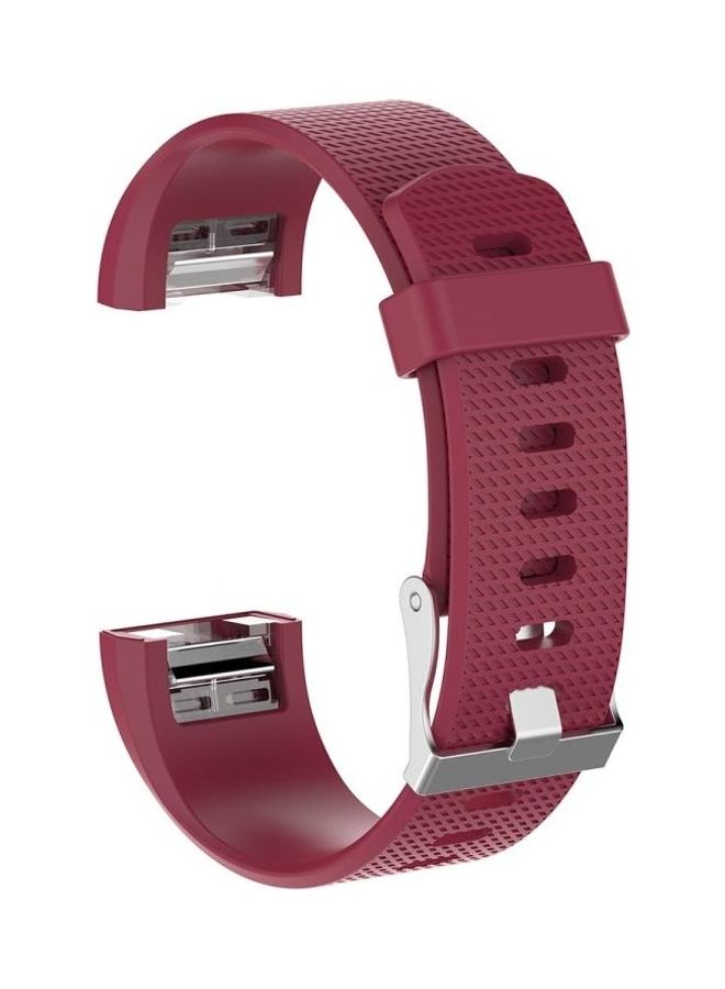 NIBEMINENT Silicone Replacement Wrist Strap Watchband For Fitbit Charge 2 Rose Red - Image 1