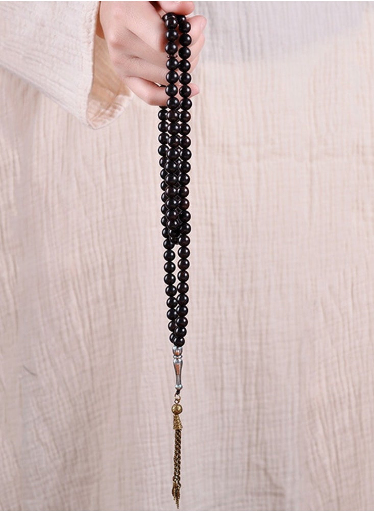 Hilalful - HilalFul Prayer Beads - Natural Black Wood| Rosary Beads for Dhikr, Prayer For Adults | Islamic Gift Eid, Ramadan, Wedding, Anniversary, Birthday | 99 Beads - Image 1