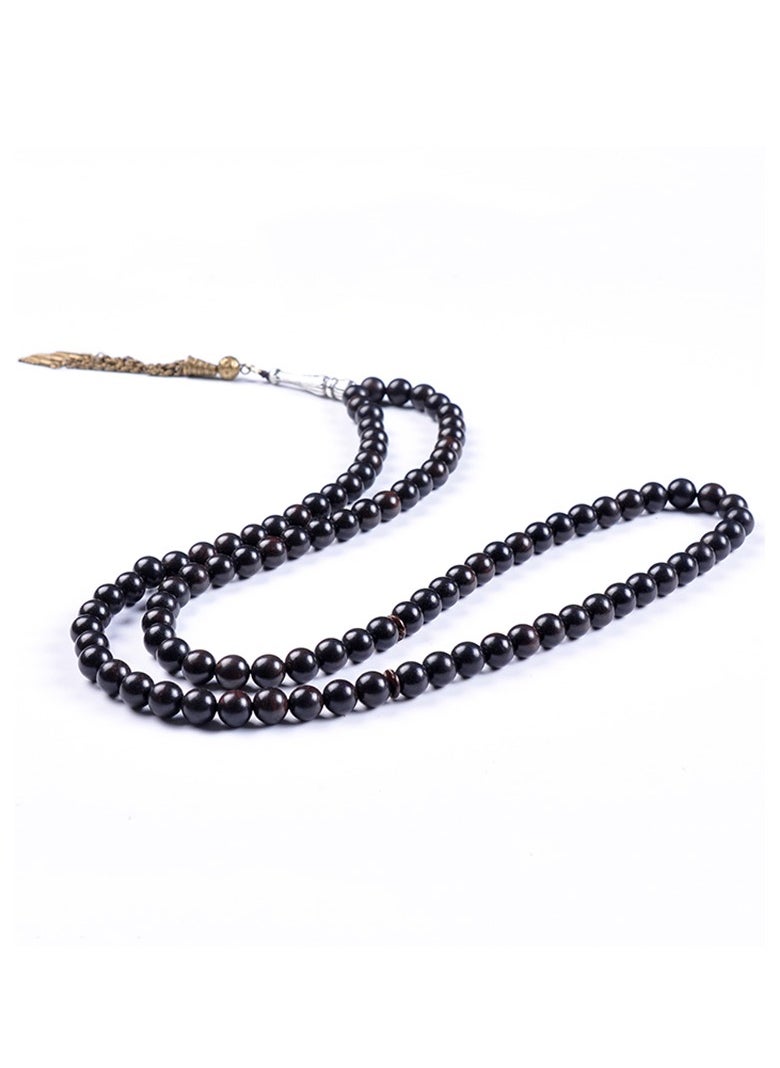 Hilalful - HilalFul Prayer Beads - Natural Black Wood| Rosary Beads for Dhikr, Prayer For Adults | Islamic Gift Eid, Ramadan, Wedding, Anniversary, Birthday | 99 Beads - Image 1
