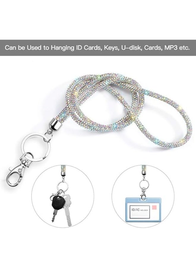 Glitter Phone Wrist Strap, Bling Rhinestone Short Hand Lanyard Bracelet with Keychain & Card Holder, Universal Mobile Phone Chain & Handbag Strap for Women - Image 5
