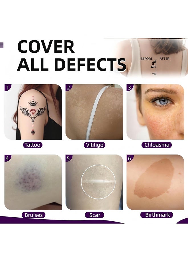 zephoco Full Coverage Tattoo Concealer Cover Up Cream, Waterproof, Sweatproof Body Concealer for Scars, Birthmarks And Dark Spots, Blendable Dual Shades, Full Coverage Concealer For Tattoos, Scars & Dark Spots, Sweatproof & Transfer-Resistant, 40G - Image 5