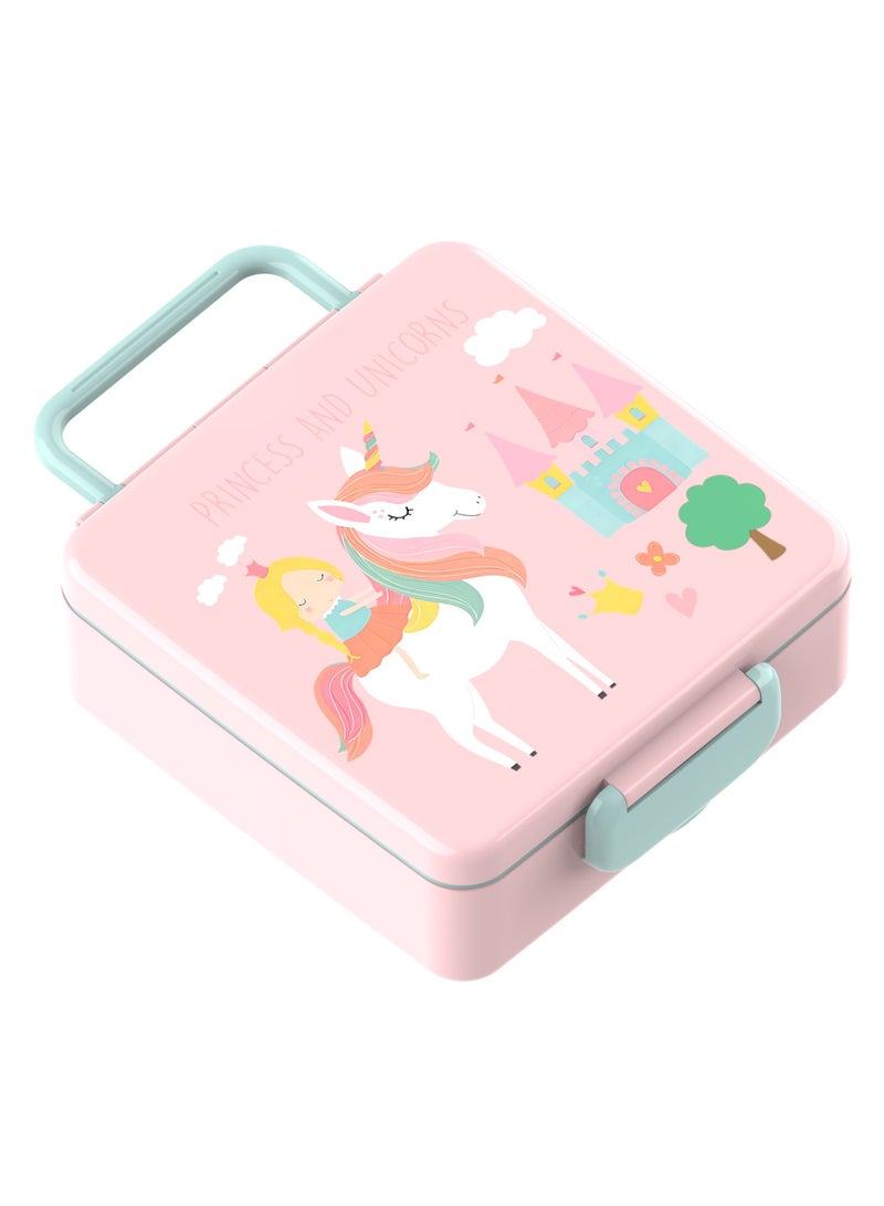 Kids Bento Lunch Box – 100% Leak-Proof, 4 Compartments, BPA-Free, Dishwasher & Microwave Safe, with Utensils, Ideal for Ages 3-12, Pink - Image 5