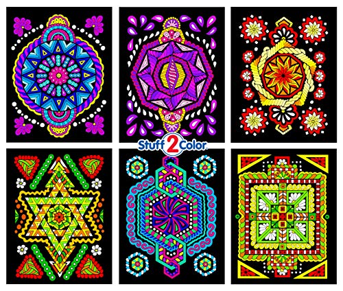 Stuff2Color Triangle, Octagon, Square, Circle, Pentagon, Hexagon - 6 Fuzzy Velvet Coloring Posters - Image 1