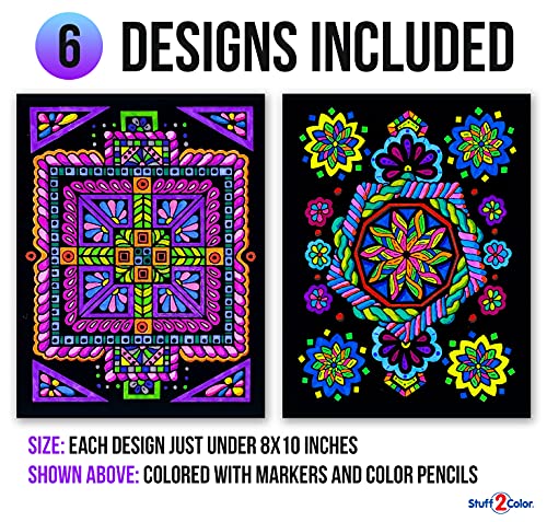 Stuff2Color Triangle, Octagon, Square, Circle, Pentagon, Hexagon - 6 Fuzzy Velvet Coloring Posters - Image 2