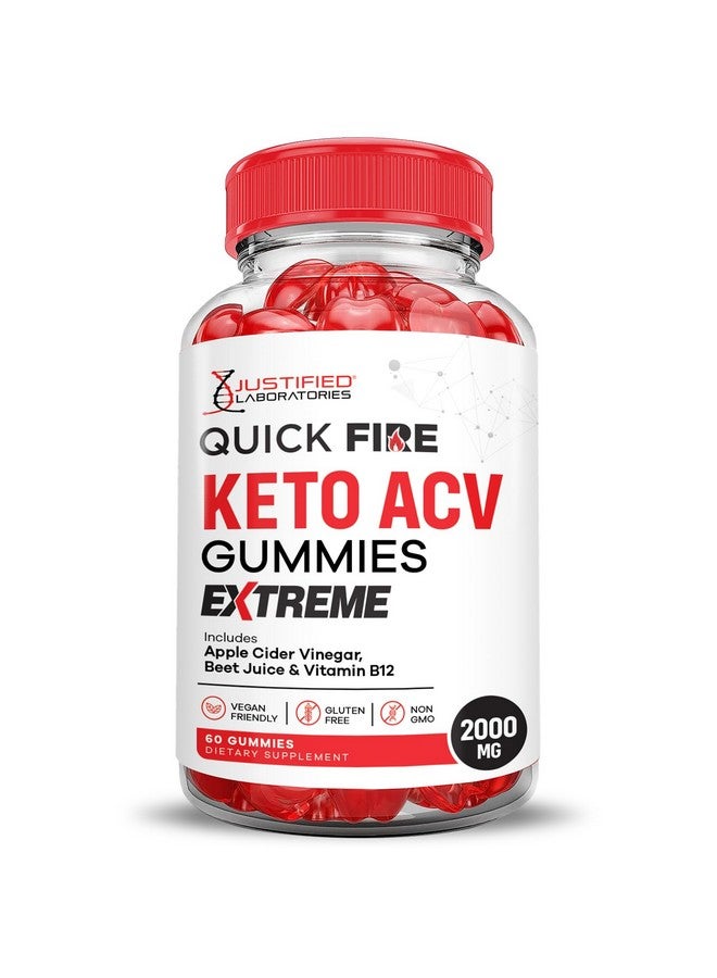 Justified Laboratories (3 Pack) Quick Fire Keto ACV Gummies Extreme 2000MG QuickFire Keto Gummies Apple Cider Vinegar Formulated with Pomegranate Beet Juice Powder B12 Vegan Non GMO 180 Gummys - Image 4