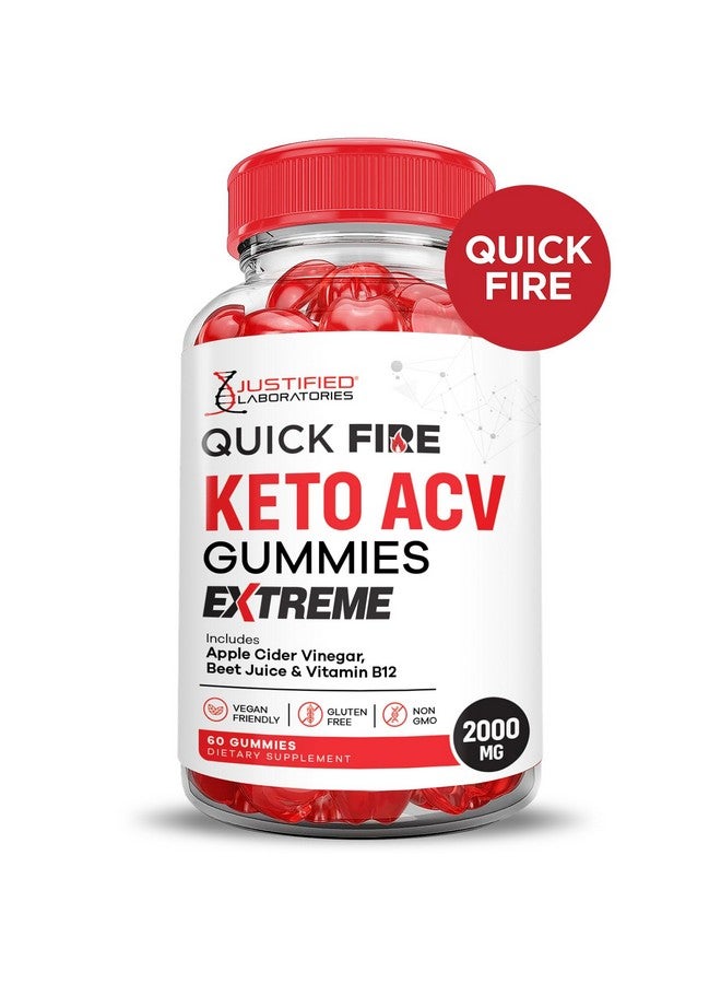 Justified Laboratories (3 Pack) Quick Fire Keto ACV Gummies Extreme 2000MG QuickFire Keto Gummies Apple Cider Vinegar Formulated with Pomegranate Beet Juice Powder B12 Vegan Non GMO 180 Gummys - Image 3