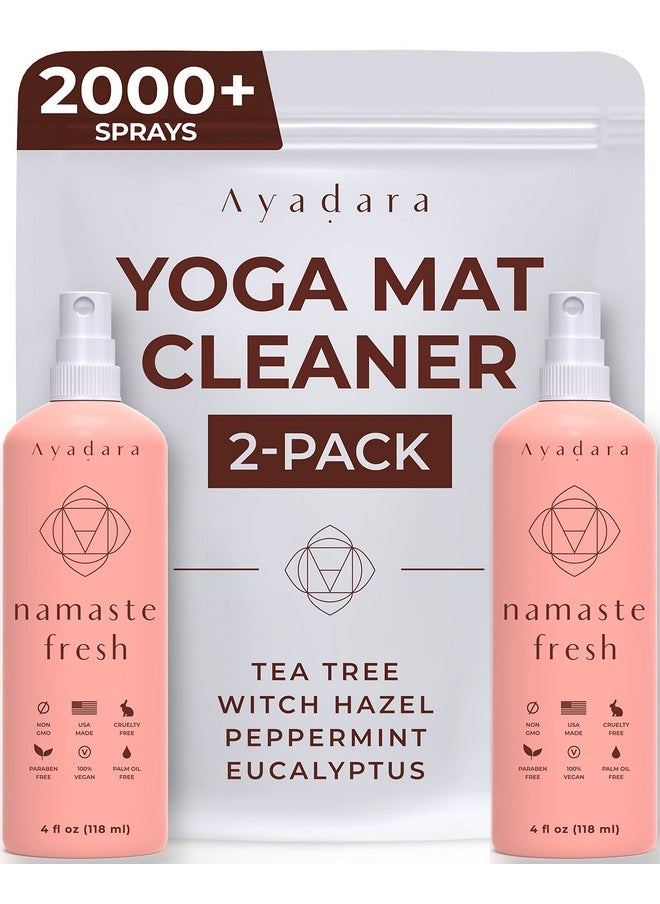 AYADARA - Yoga Mat Cleaner Spray, Cleaning Spray For Yoga Accessories, All Purpose Mat Spray For Gym Equipment, Workout Mat Spray With Tea Tree Oil, Yoga Mat Spray Cleaner, 1000 Sprays Per Bottle 2-Pack - Image 1