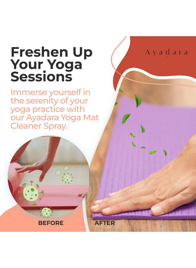 AYADARA - Yoga Mat Cleaner Spray, Cleaning Spray For Yoga Accessories, All Purpose Mat Spray For Gym Equipment, Workout Mat Spray With Tea Tree Oil, Yoga Mat Spray Cleaner, 1000 Sprays Per Bottle 2-Pack - Image 1