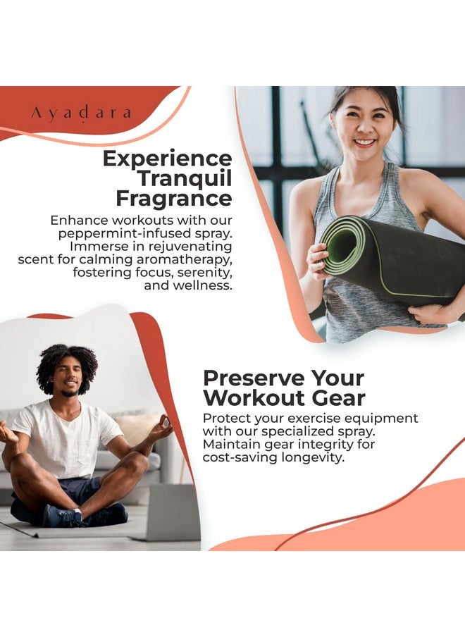 AYADARA - Yoga Mat Cleaner Spray, Cleaning Spray For Yoga Accessories, All Purpose Mat Spray For Gym Equipment, Workout Mat Spray With Tea Tree Oil, Yoga Mat Spray Cleaner, 1000 Sprays Per Bottle 2-Pack - Image 1