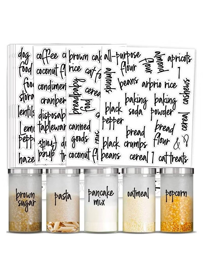 Generic Home Organization Labels,168PCS Food Label Stickers, Preprinted Label Stickers for Kitchen Pantry Storage and Cleaning, Water Oil Proof Pantry Label Stickers for Jars, Canisters, Boxes, Bins (Black) - Image 1