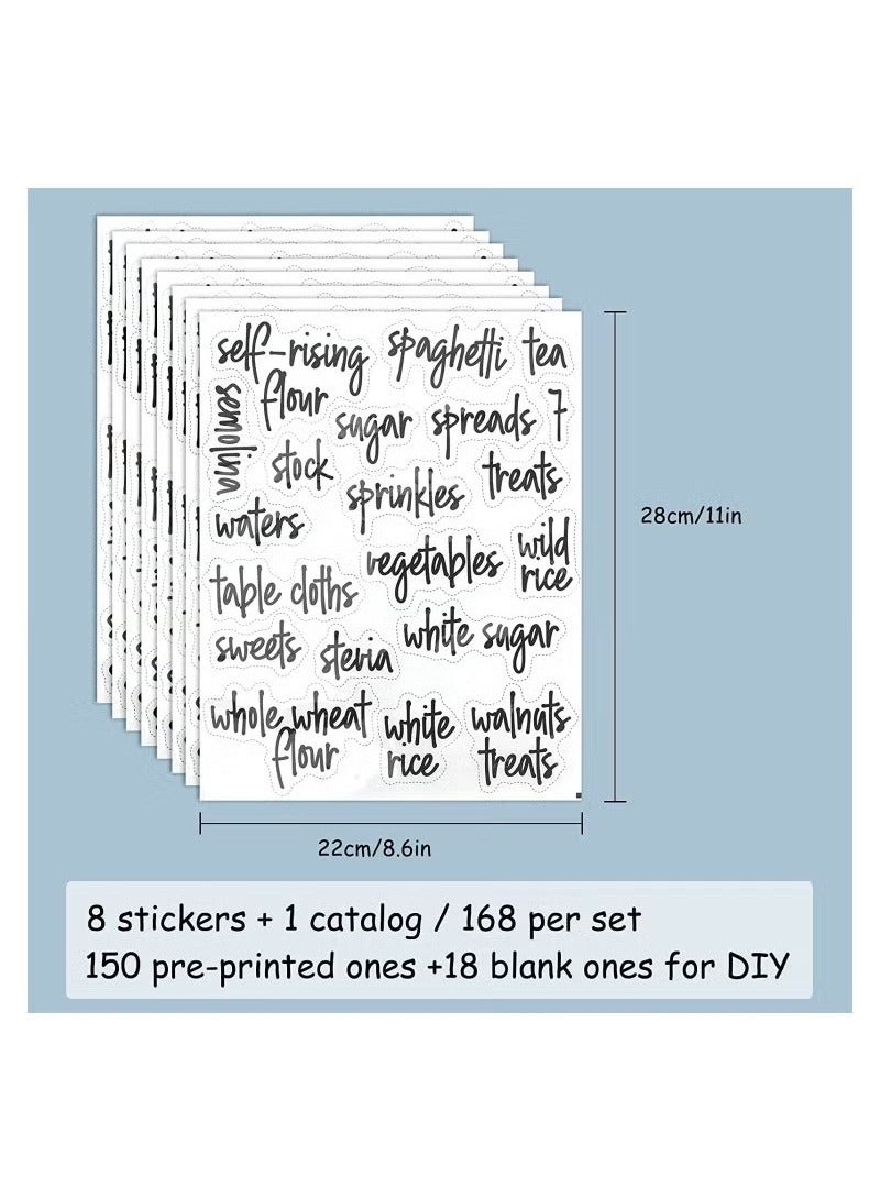 Generic Home Organization Labels,168PCS Food Label Stickers, Preprinted Label Stickers for Kitchen Pantry Storage and Cleaning, Water Oil Proof Pantry Label Stickers for Jars, Canisters, Boxes, Bins (Black) - Image 3