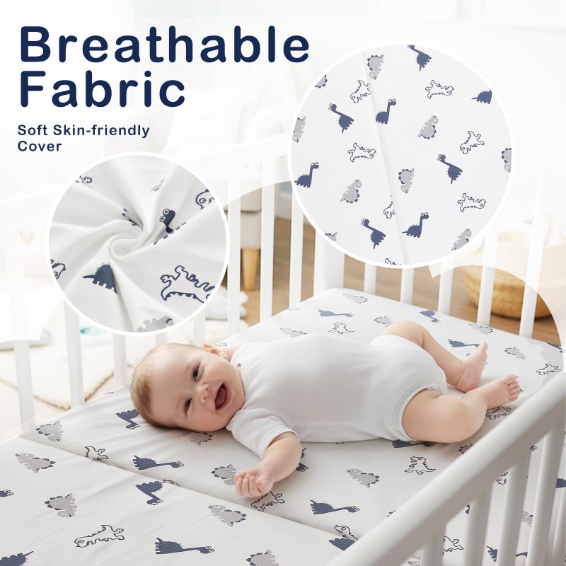 PGONEEE Trifold Pack and Play Mattress 38'' x 26'' x 3'', Portable Mini Crib Playpen Mattress for Baby, Soft Memory Foam Pack N Play Mattresses with Waterproof Washable Breathable Cover (White, One size) - Image 3
