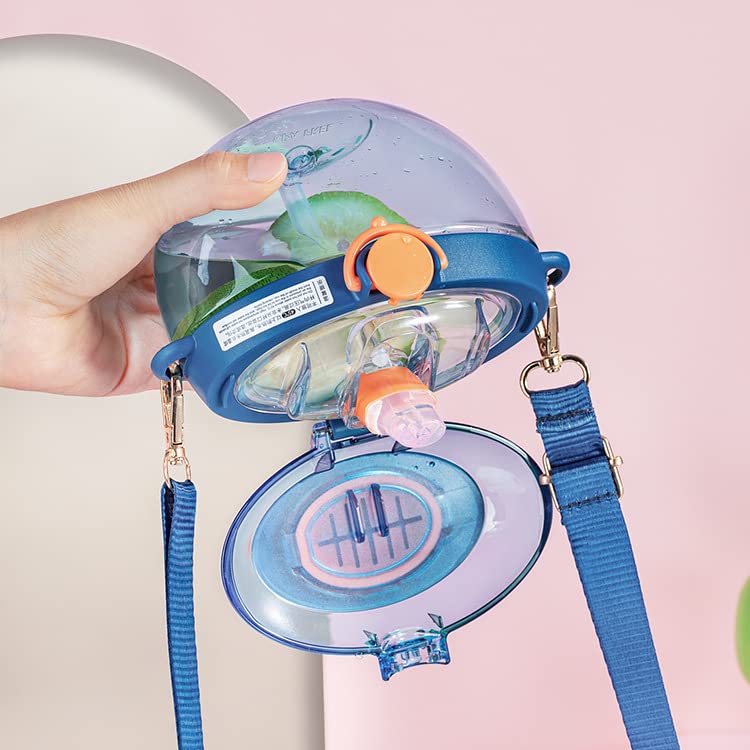 TEMSON Cute Ladybug Bottle Water Bottle with Sipper, Water Bottle for Kids, Sipper Bottle for Kids, Cartoon Kids Water Bottle for Kids with DIY Stickers -450 ML(ABL-1036) (Blue) - Image 2