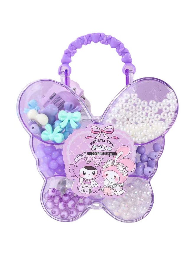 Depend Beads for Girls Toys Kids Bracelets Making Kit Bead Art and Craft Kits DIY Bracelets Necklace Toy Making Kit for Baby Girls Games Gifts, Butterfly Shape Box  - Image 1