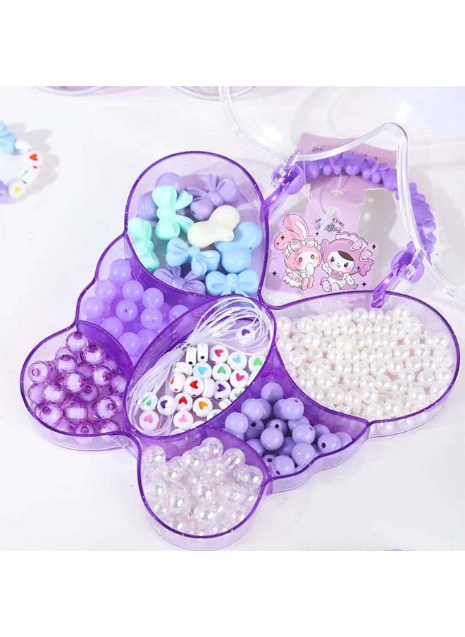 Depend Beads for Girls Toys Kids Bracelets Making Kit Bead Art and Craft Kits DIY Bracelets Necklace Toy Making Kit for Baby Girls Games Gifts, Butterfly Shape Box  - Image 2