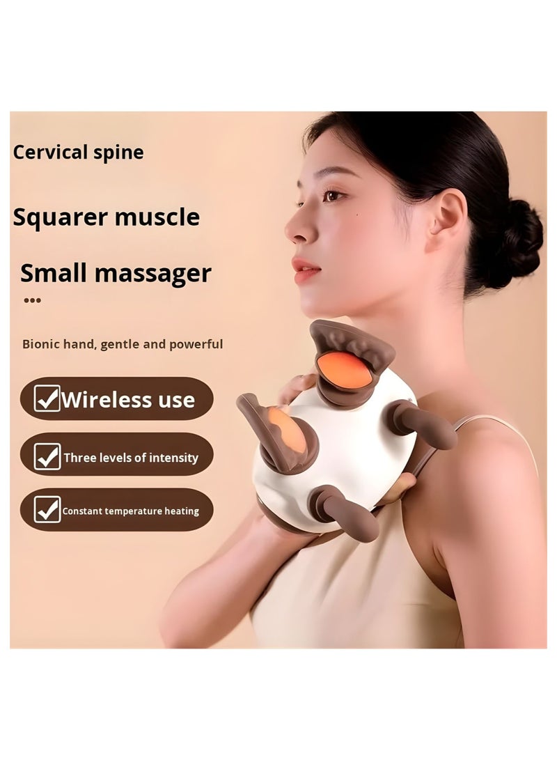 Wireless Neck and Shoulder Massager with Heat, Cordless Shiatsu Kneading Massage Belt, 3 Intensity Levels, Heated Cervical Pillow with Temperature Control for Home Office Theraplam - Image 5