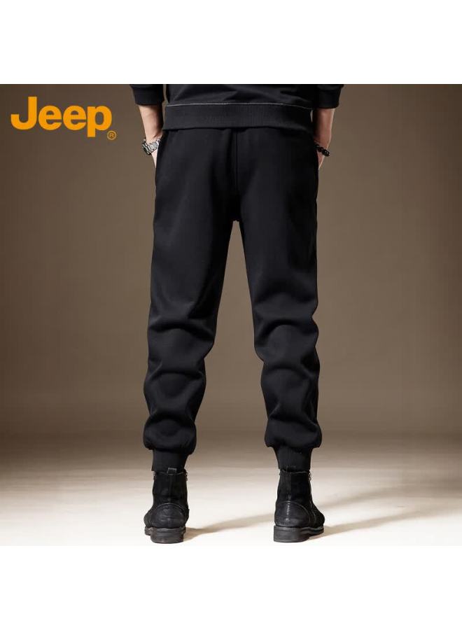 Jeep سروال جينز كاجوال للرجال من جيب، بنطلون رياضي لفصلي الربيع والخريف، بنطلون جوجر فضفاض وعصري، بنطلون رياضي، أزرق داكن، 3XL - Image 5