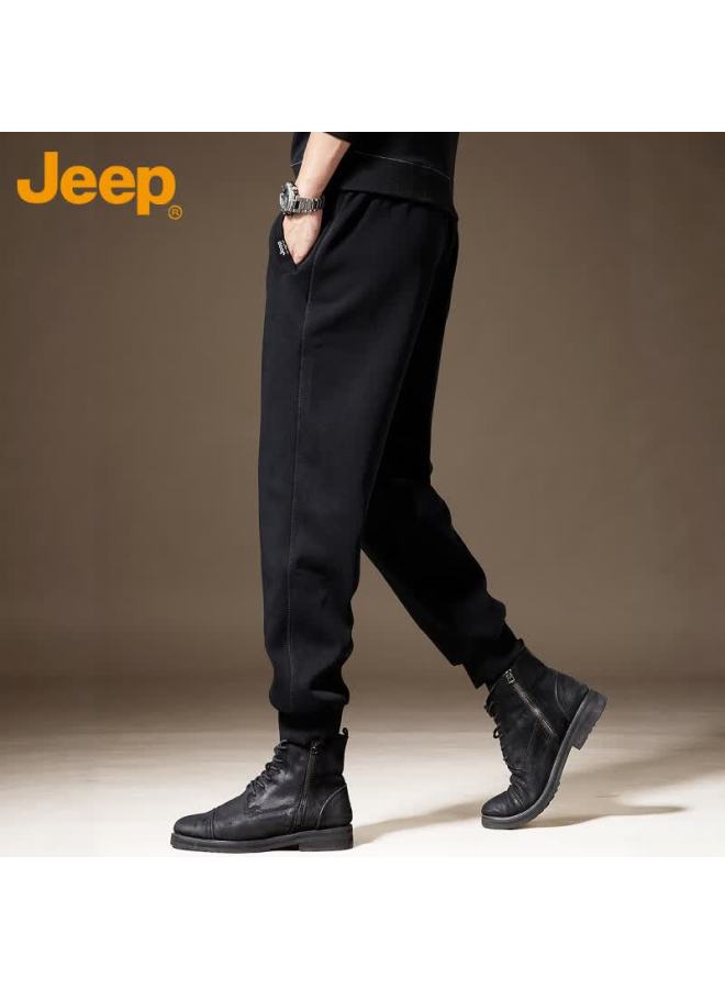 Jeep سروال جينز كاجوال للرجال من جيب، بنطلون رياضي لفصلي الربيع والخريف، بنطلون جوجر فضفاض وعصري، بنطلون رياضي، أزرق داكن، 3XL - Image 3