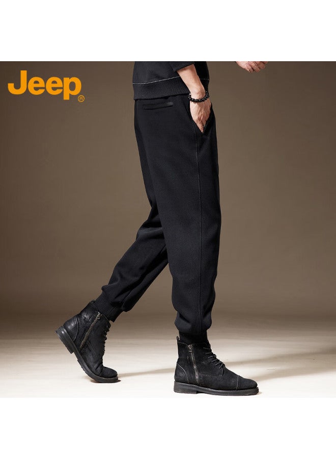Jeep سروال جينز كاجوال للرجال من جيب، بنطلون رياضي لفصلي الربيع والخريف، بنطلون جوجر فضفاض وعصري، بنطلون رياضي، أزرق داكن، 3XL - Image 4