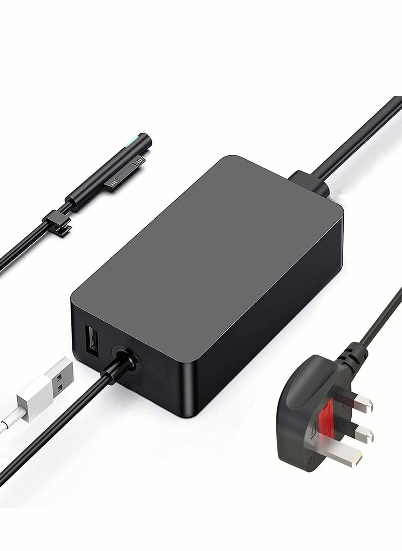 اليكليڤ - سطح برو شاحن 65W مايكروسوفت سطح برو شاحن 15V 4A متوافق مع مايكروسوفت سطح برو 8 / 7 / 6 / 5 / 4 / 3 سطح الكتاب 2 / 1 سطح الذهاب 3 / 2 / 1 شاحن الكمبيوتر اللوحي - Image 1