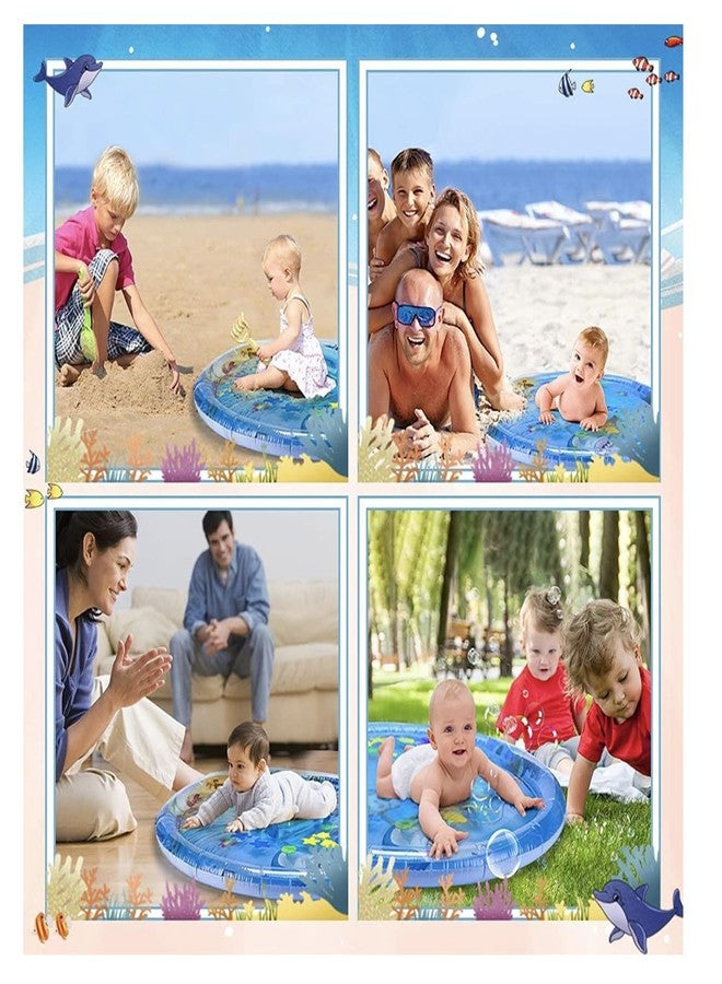 CEMABT Baby Kids Water Play Mat Toys Inflatable Tummy Time Leakproof Water Play Mat, Fun Activity Play Center Indoor and Outdoor Water Play Mat for Baby Random Design - Image 5