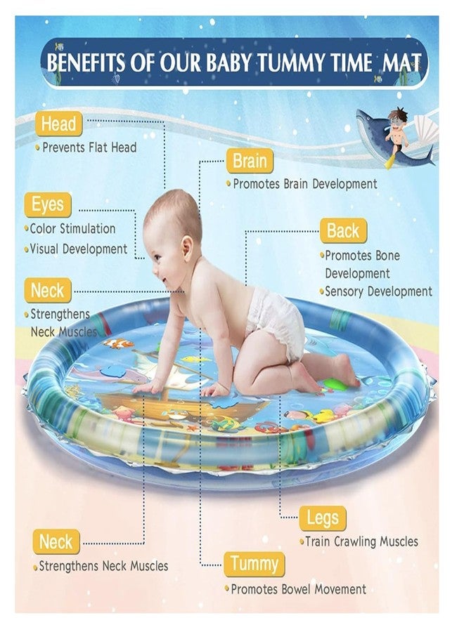 CEMABT Baby Kids Water Play Mat Toys Inflatable Tummy Time Leakproof Water Play Mat, Fun Activity Play Center Indoor and Outdoor Water Play Mat for Baby Random Design - Image 3