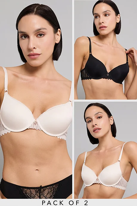 أر أند بي 2 Pack Satin T-Shirt Bras