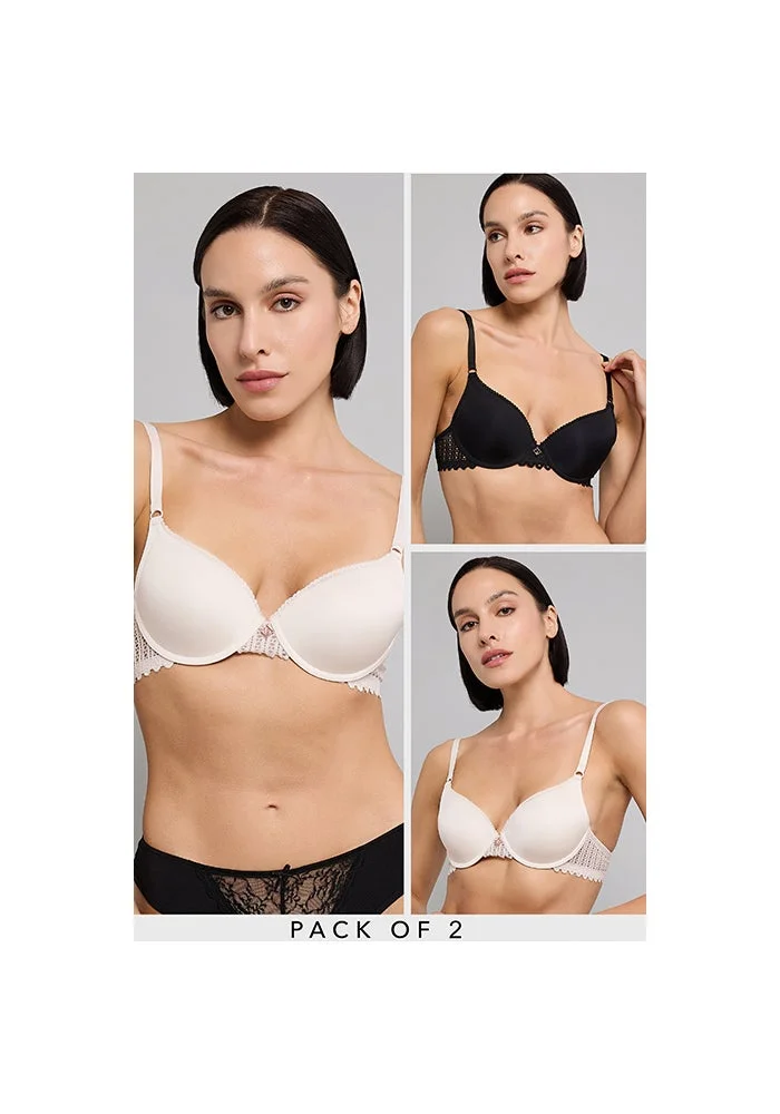 R&b 2 Pack Satin T-Shirt Bras
