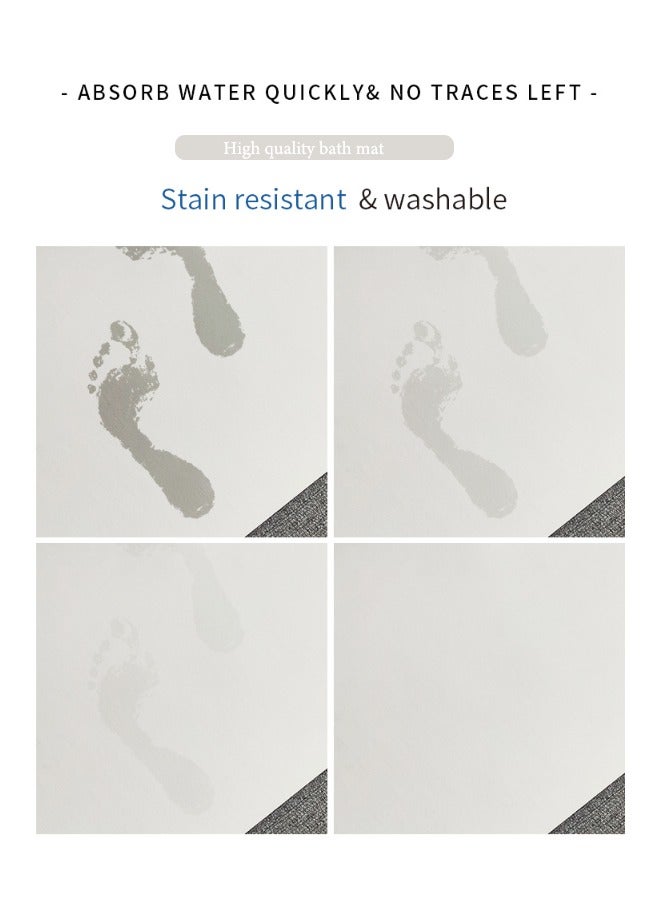 Super ZYouth Bathroom Mat with Bath Gloves, Soft Carpet Mat, Non-slip Soft Rug Mat, Super Absorbent Diatom Mud Bathroom Mat, Suitable for Shower Room, Tub, Bedroom, Entrance, Blue (50*80cm Rectangle) - Image 3