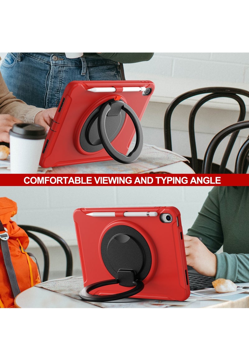 GULFLINK Rugged Heavy Duty Protective Case with Rotating Stand for ipad 10th 10.9 inch 2022（A2757/A2777）Red - Image 4