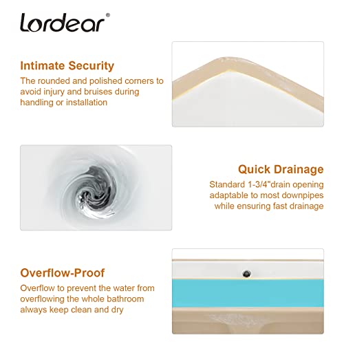 Lordear Undermount Bathroom Sink 21x13 Inch Bathroom Vanity Sinks Undermount Rectangle White Porcelain Ceramic Bathroom Under Counter Lavatory Basin with Overflow - Image 4