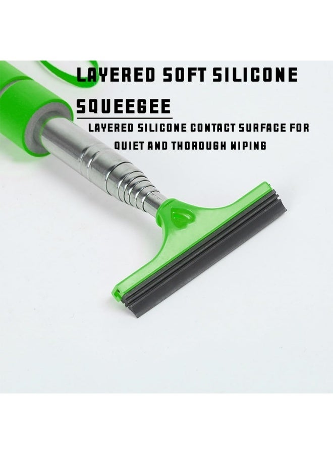 2 Pcs Car Rearview Mirror Wiper, Retractable Auto Glass Squeegee, Water Cleaner with Telescopic Long Rod, Portable Cleaning Tool for All Vehicles, Universal Automotive Accessories (Orange&Green) - Image 4