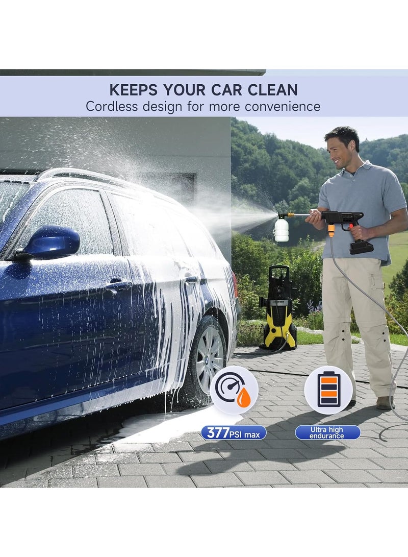 YQbest Portable Professional car wash water gun wireless 30000mAh jet foam washing Washer High Pressure Machine - Image 3