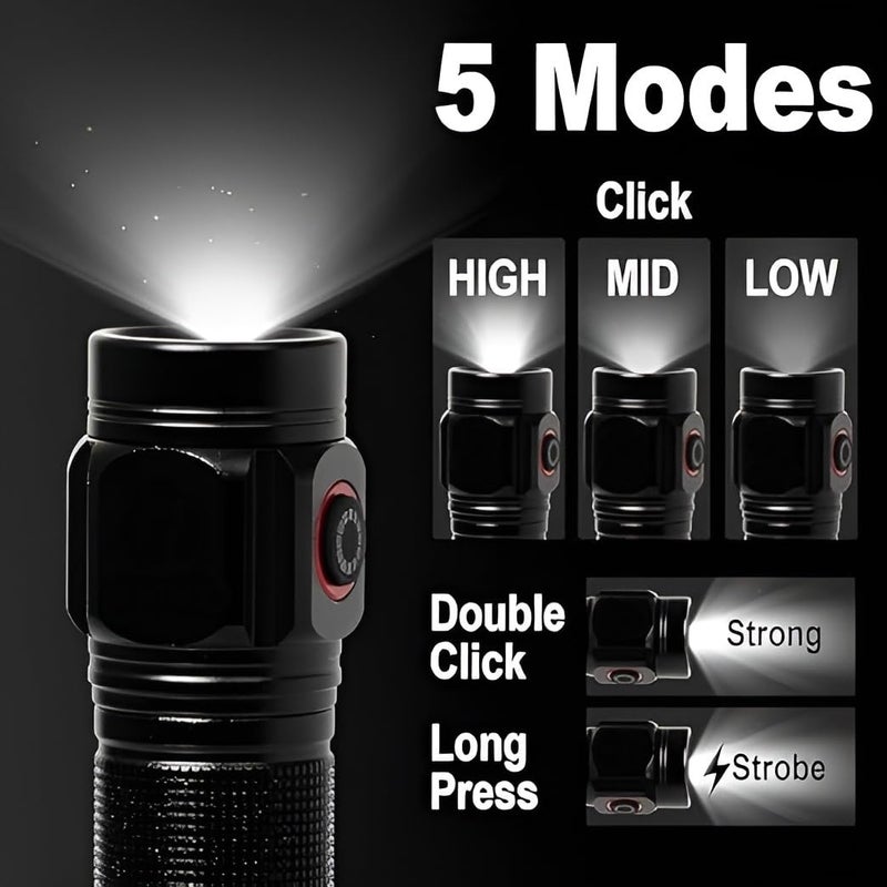 Cloudzy Torch Light Lantern High Power Long Distance Rechargeable Flashlight Handheld Spotlight for Camping Hiking Waterproof Emergency Outdoor Lights Bright Adjustable Focus Style 2 Pack of 1 - Image 2