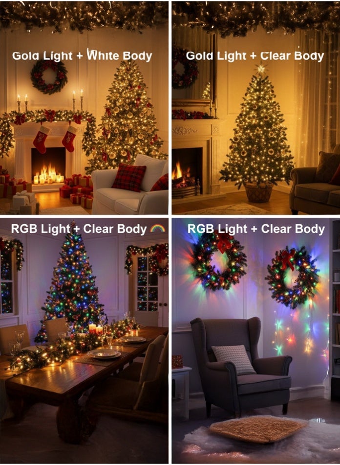 MODI 50M LED Outdoor Fairy String Lights Warm/Gold & RGB Waterproof for Christmas Decoration Garden Balcony Party Holiday Festive Lighting 480 LEDs - Image 1