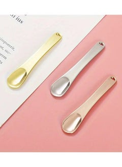 ORiTi 1-Piece Metal Cosmetic Spatula Mini Eye Cream Applicator Facial Cream Mask Scoop Tool For Home Salon Beauty Accessories GOLD  - Image 4