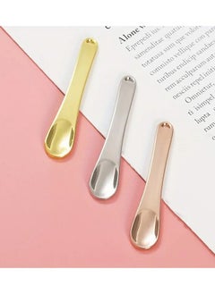 ORiTi 1-Piece Metal Cosmetic Spatula Mini Eye Cream Applicator Facial Cream Mask Scoop Tool For Home Salon Beauty Accessories GOLD  - Image 5