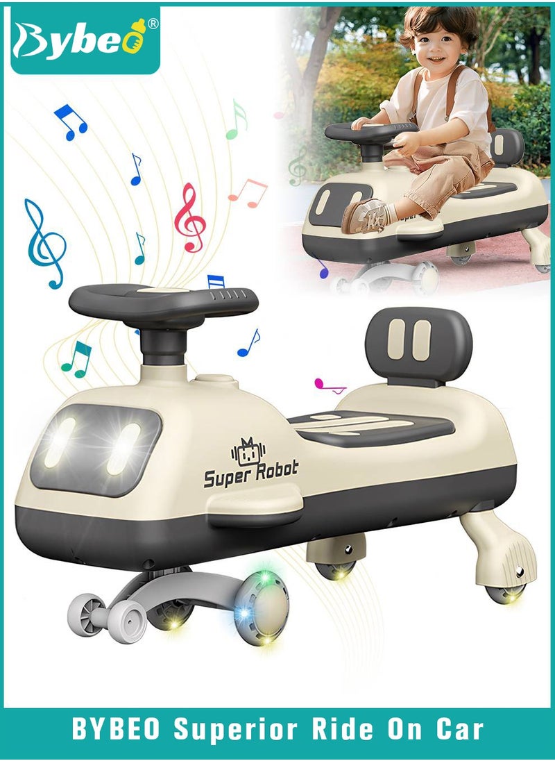 Bybeo Ride on Car for Kids, Extended Baby Swing Car, Magic Baby Cars for 1-6 Years Boys Girls, Ride-On Toys for Kids Toddlers, Twister with Silent Wheels, Light, Music and Backrest, for Riding with Parents  - Image 1