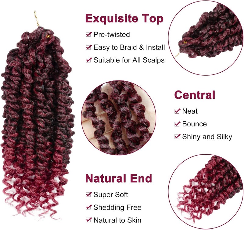 NAYOO Passion Twist Hair - 8 Packs 6 Inch Passion Twist Crochet Hair For Black Women, Crochet Pretwisted Curly Hair Passion Twists Synthetic Braiding Hair Extensions(6 Inch 8 Packs, TBUG) - Image 3
