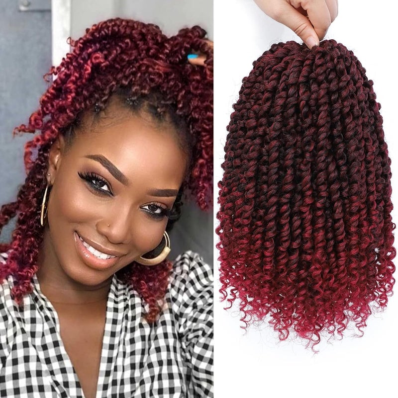 NAYOO Passion Twist Hair - 8 Packs 6 Inch Passion Twist Crochet Hair For Black Women, Crochet Pretwisted Curly Hair Passion Twists Synthetic Braiding Hair Extensions(6 Inch 8 Packs, TBUG) - Image 1