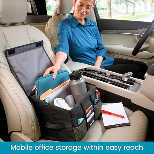High Road Carganizer Front Seat Car Office Organizer and Mobile Office Work Truck Organizer with Filing Dividers and Desk Top Cover - Image 3