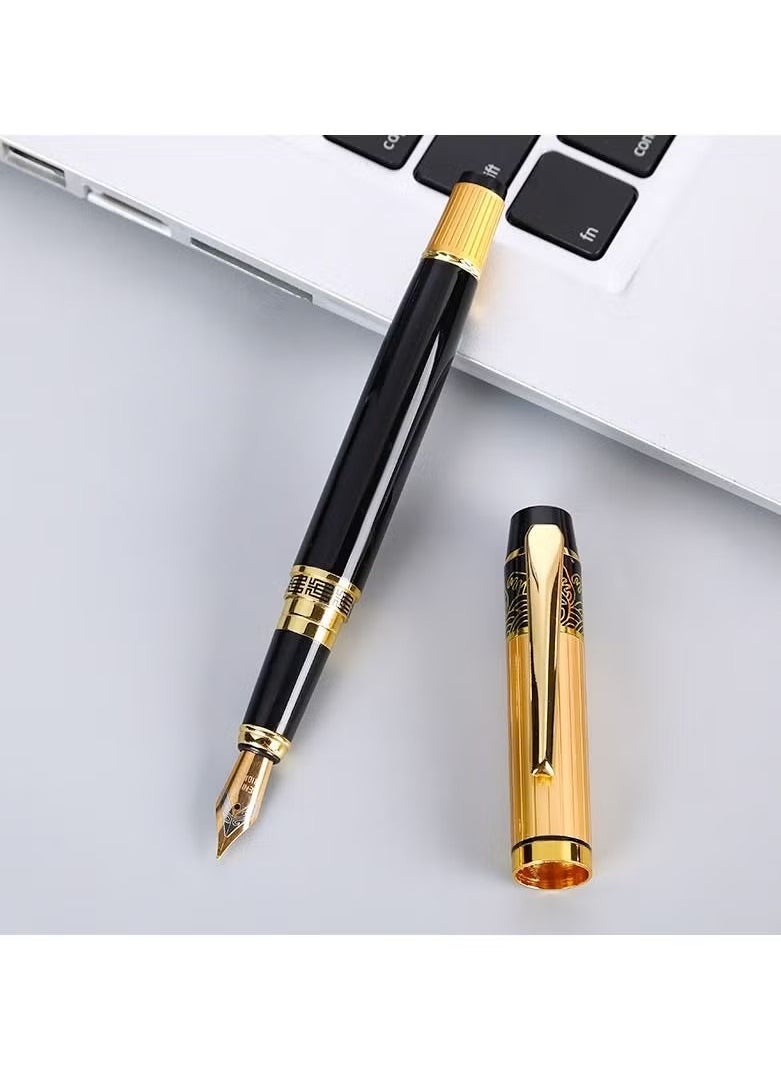 Generic Black and Gold Business Fountain Pen for Calligraphy and Signature Gift Pen for Students School and Office Use  - Image 1