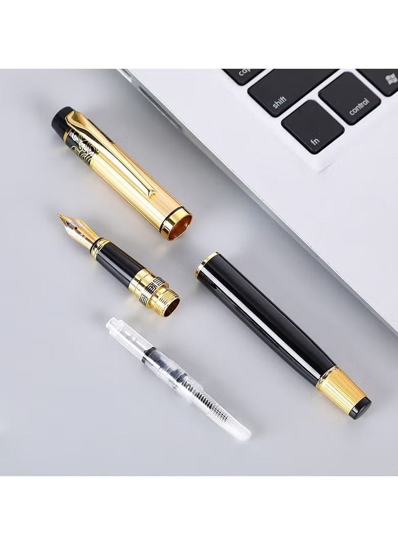 Generic Black and Gold Business Fountain Pen for Calligraphy and Signature Gift Pen for Students School and Office Use  - Image 4