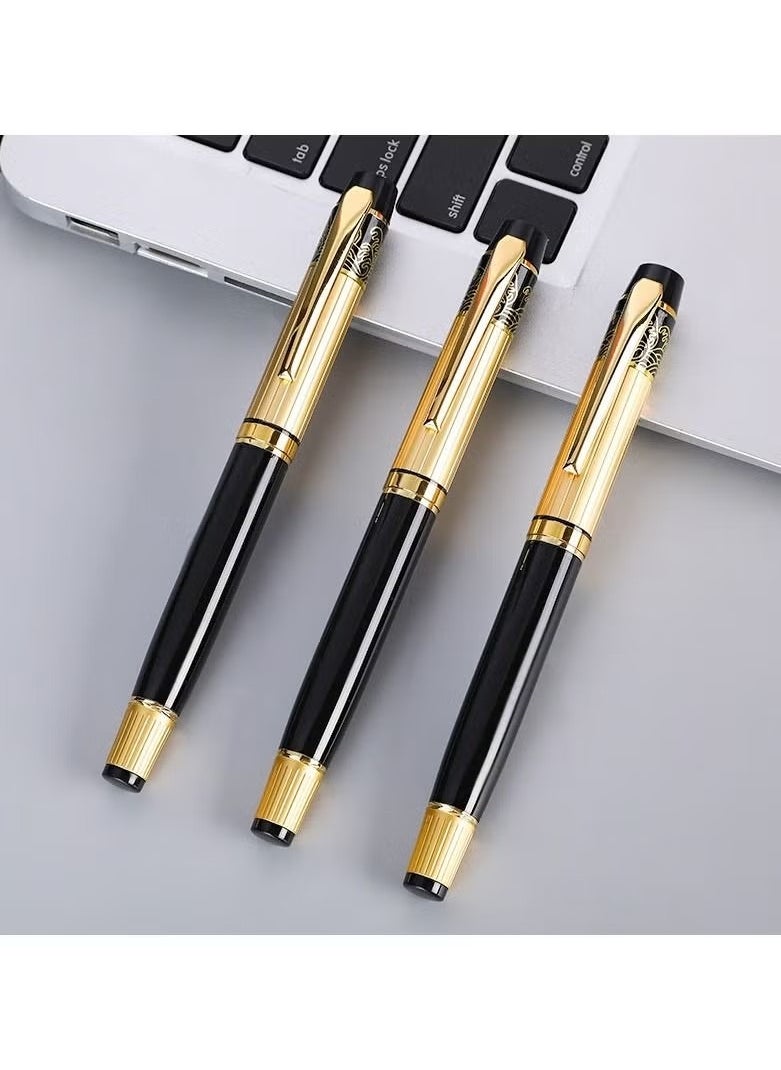 Generic Black and Gold Business Fountain Pen for Calligraphy and Signature Gift Pen for Students School and Office Use  - Image 5