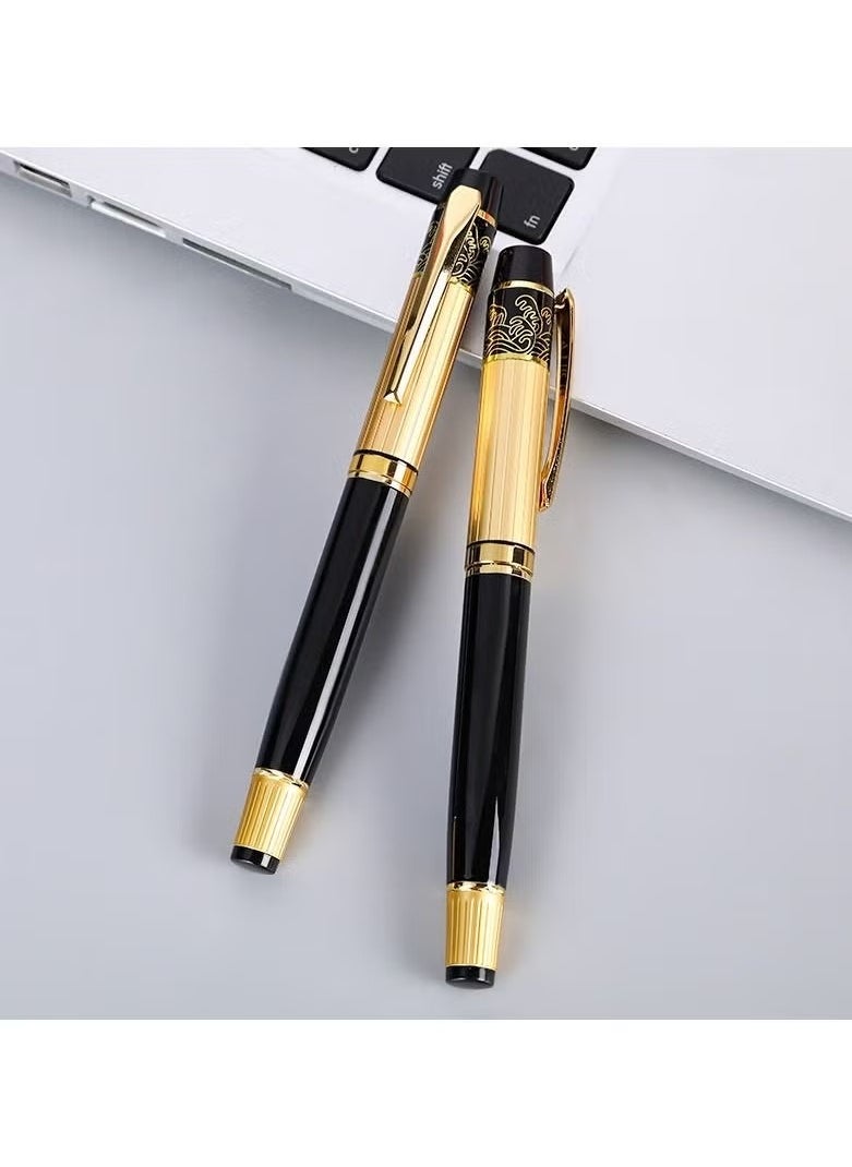 Generic Black and Gold Business Fountain Pen for Calligraphy and Signature Gift Pen for Students School and Office Use  - Image 3