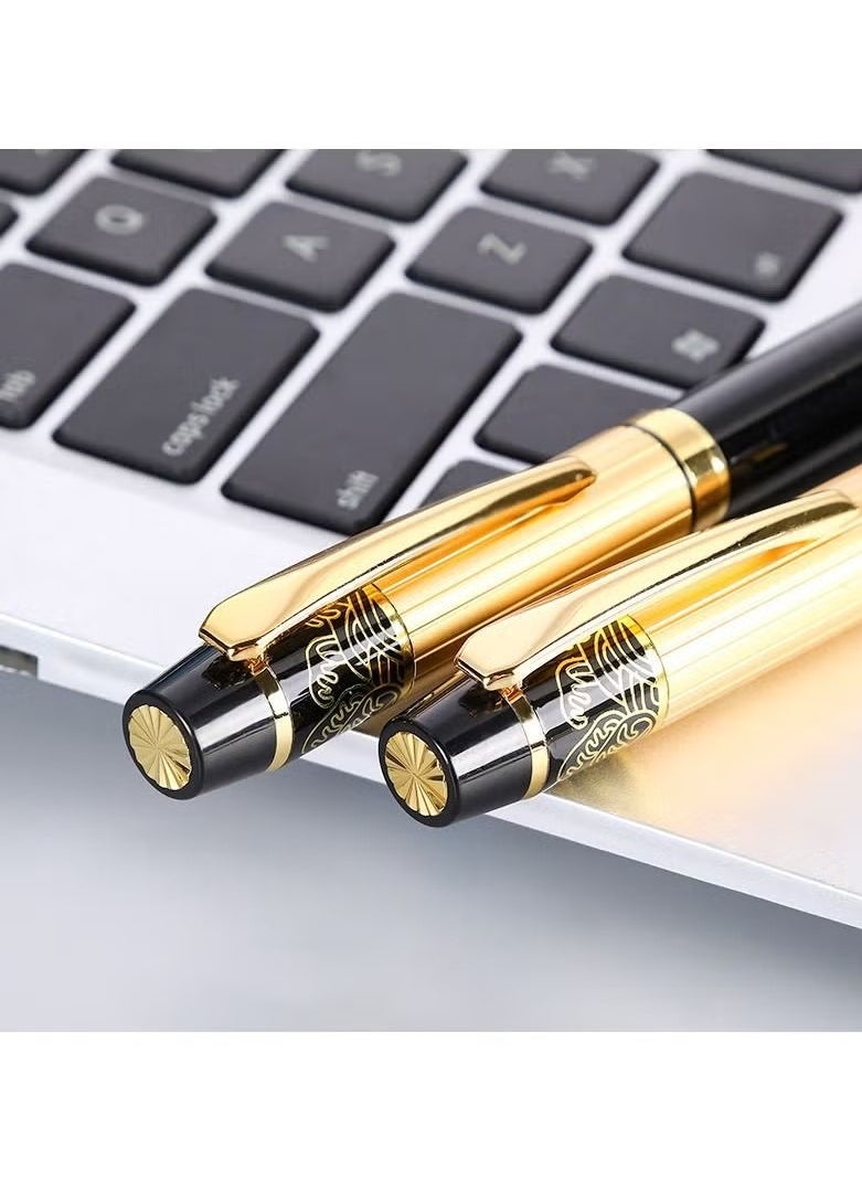 Generic Black and Gold Business Fountain Pen for Calligraphy and Signature Gift Pen for Students School and Office Use  - Image 2