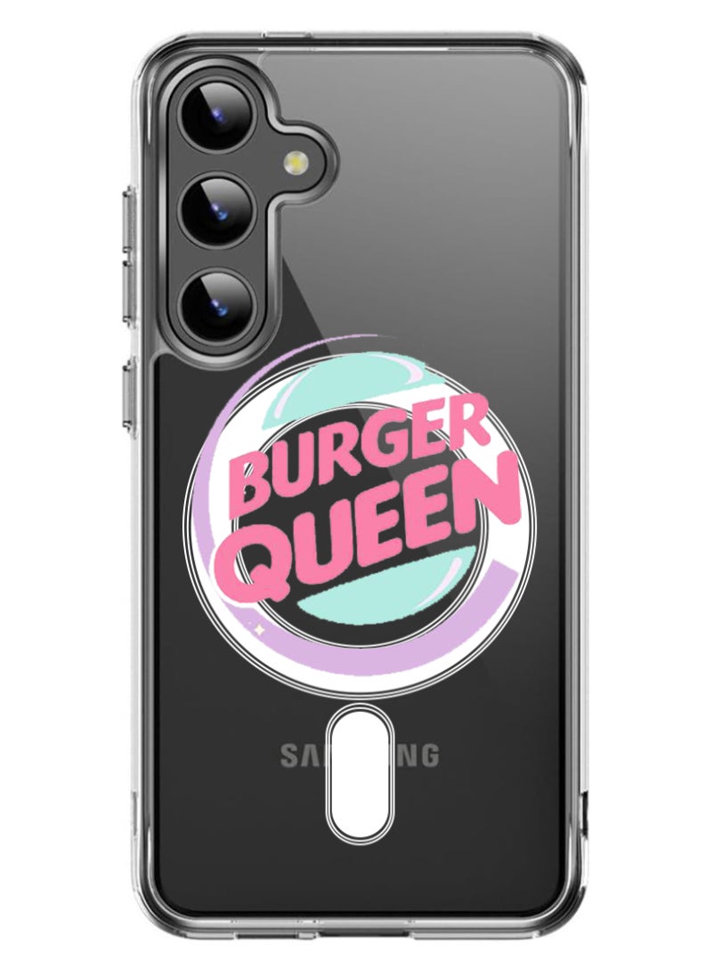 Theodor Magnetic Case for Samsung Galaxy S24 Plus 6.7-inch Compatible with MagSafe Wireless Charging, Shockproof Phone Bumper Cover Burger queen - Image 1