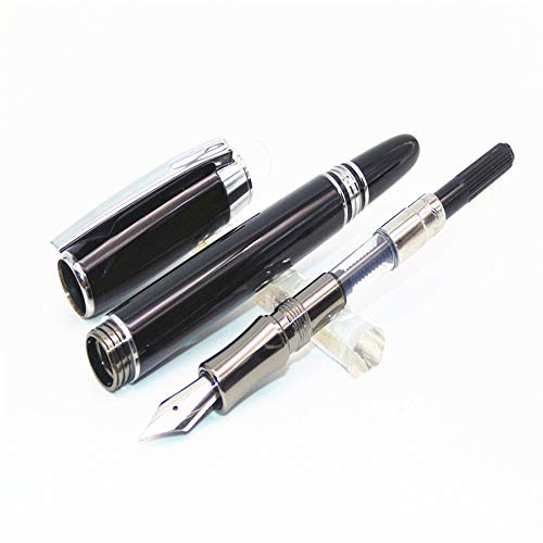 GOLD LEAF Neo 79 Starwalker Silver And Black Roller Silver Clip Fountain Pen Combo (Set Of 2) - Image 4