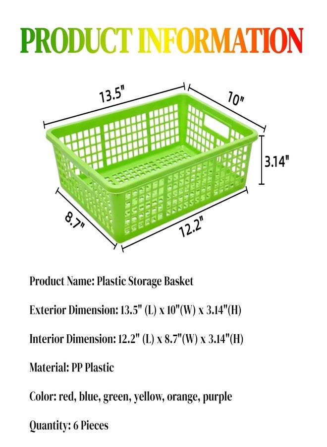 RAUVOLFIA 6 Pack Plastic Turn in Paper Trays for Classroom, Colorful Storage Bin Basket Organizers for School Supplies, Classroom Organization and Storage Tray Holds 4A Paper - Image 2